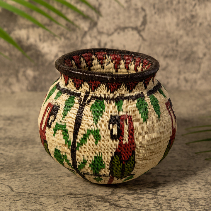 Scarlet Jungle Parrot Rainforest Basket