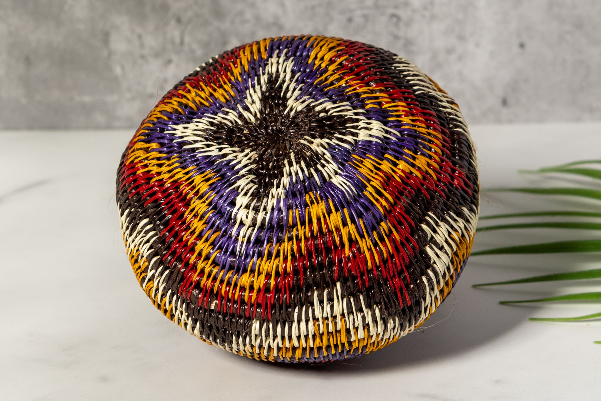 Red White And Gold Star Woven Basket
