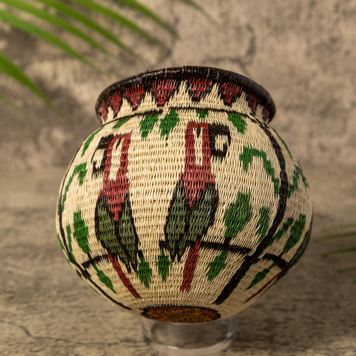Scarlet Jungle Parrot Rainforest Basket