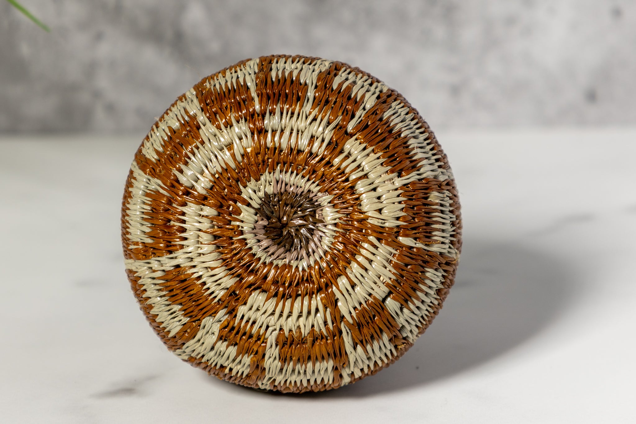 Small Brown And Gray Woven Basket