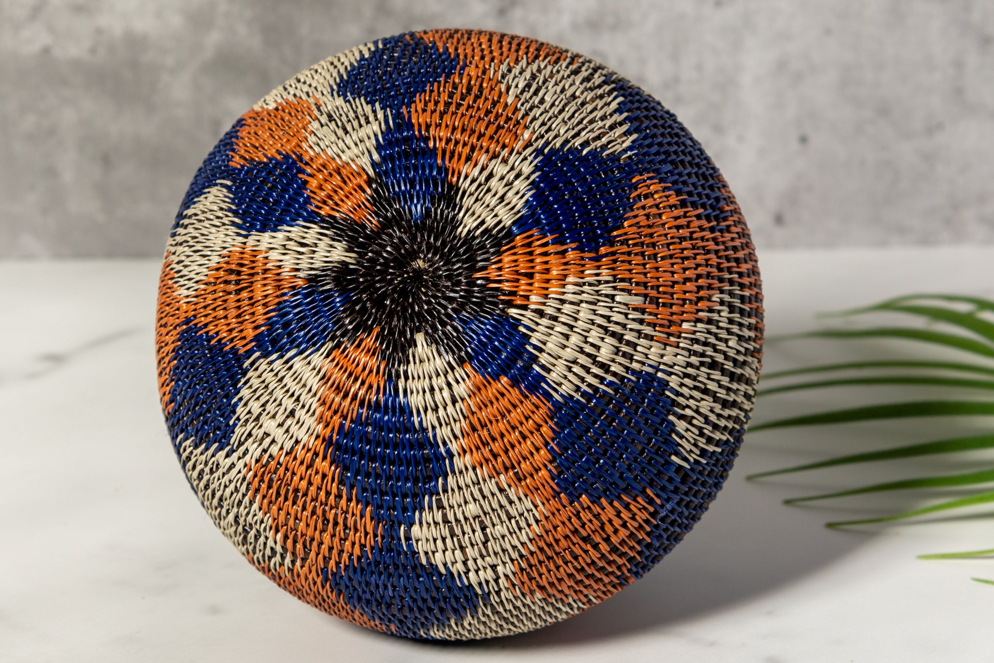 Orange And Purple Diamond Woven Basket