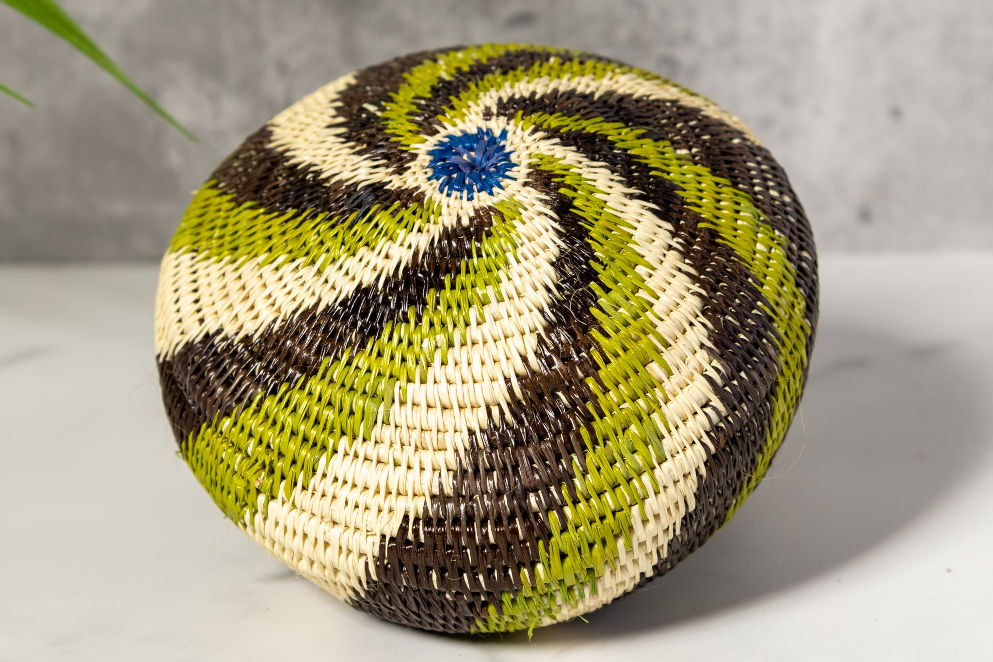 Green Forest Swirl Basket With Top