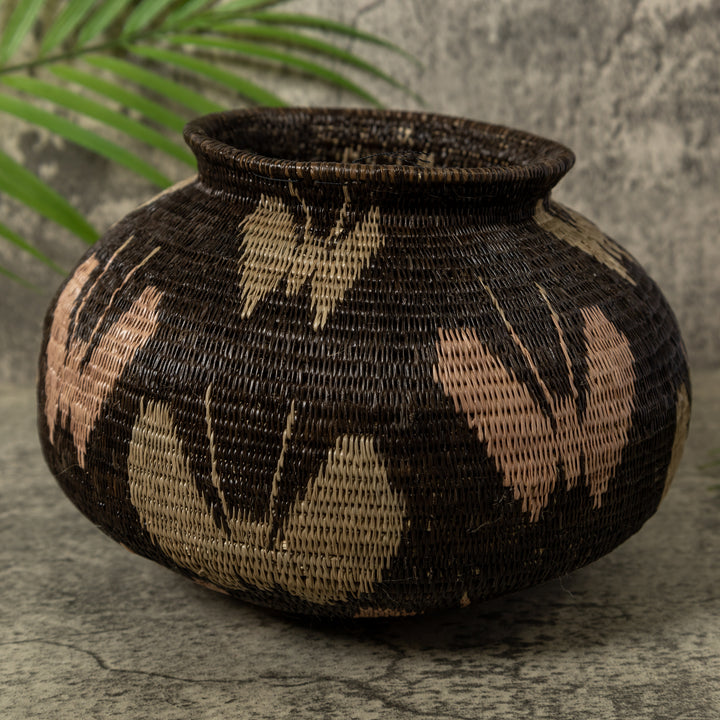 Black Brown And Gray Butterfly Rainforest Basket