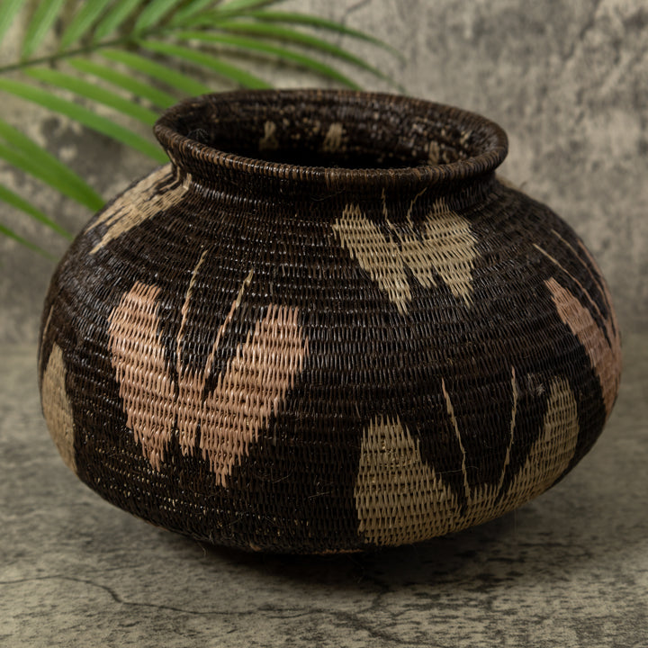 Black Brown And Gray Butterfly Rainforest Basket