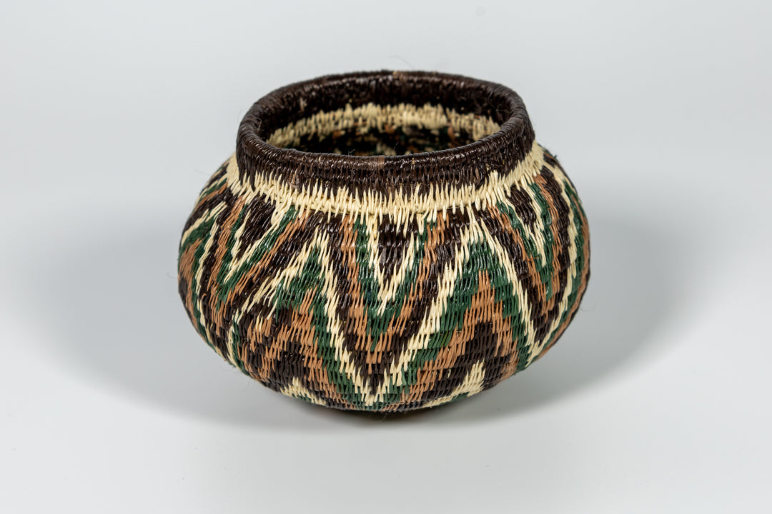 Green Star Pattern Woven Basket