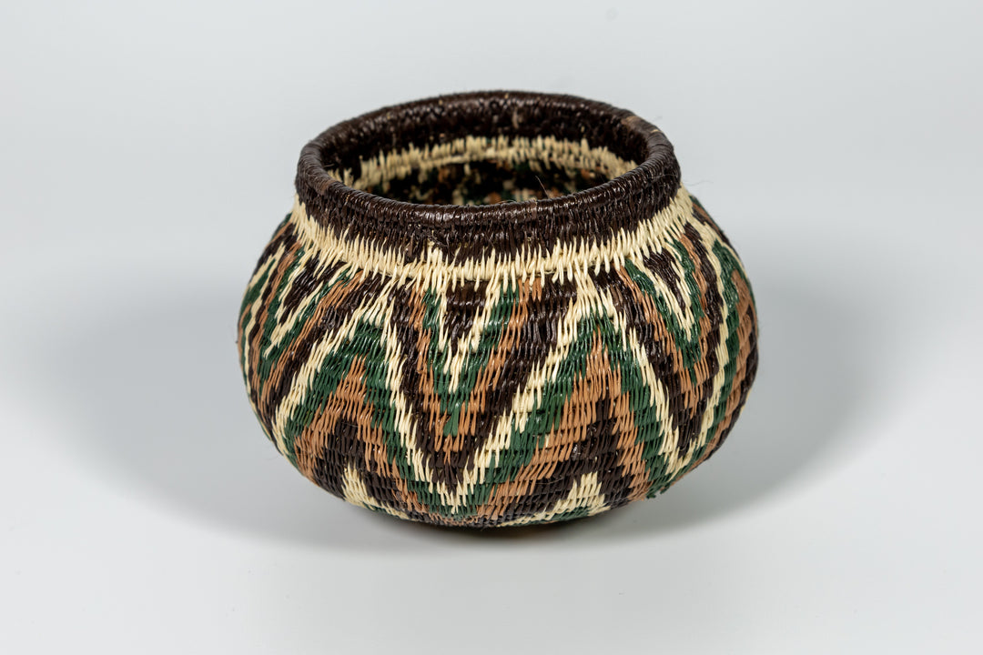 Green Star Pattern Woven Basket