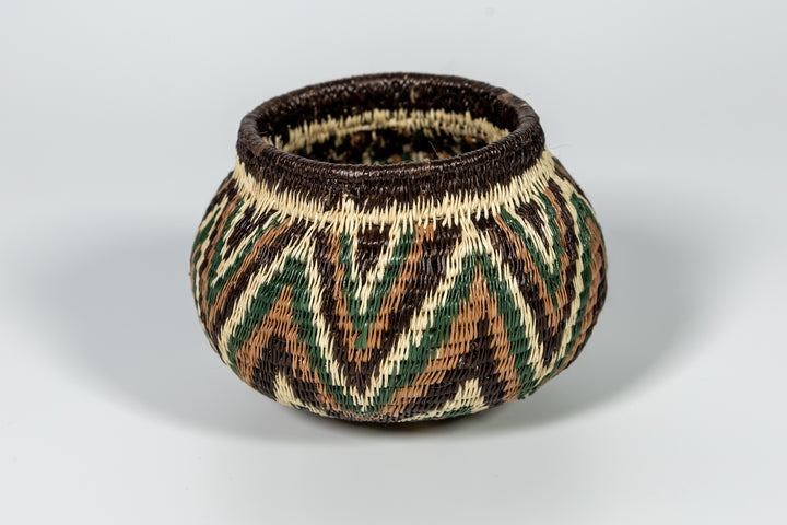 Green Star Pattern Woven Basket