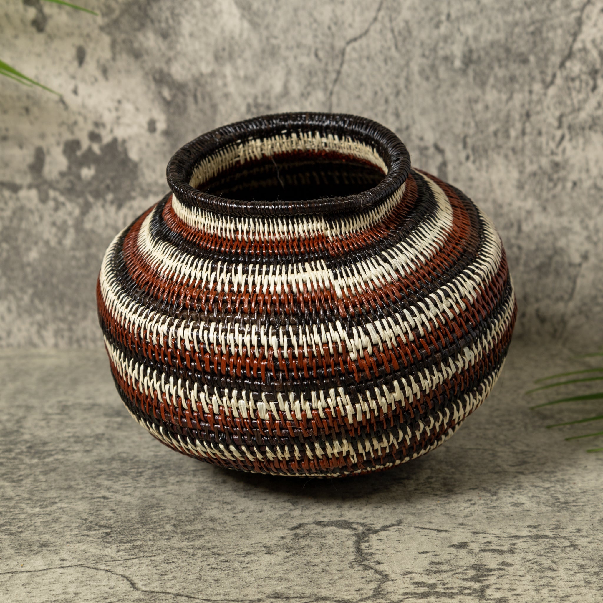 Brown Black And White Rings Rainforest Basket