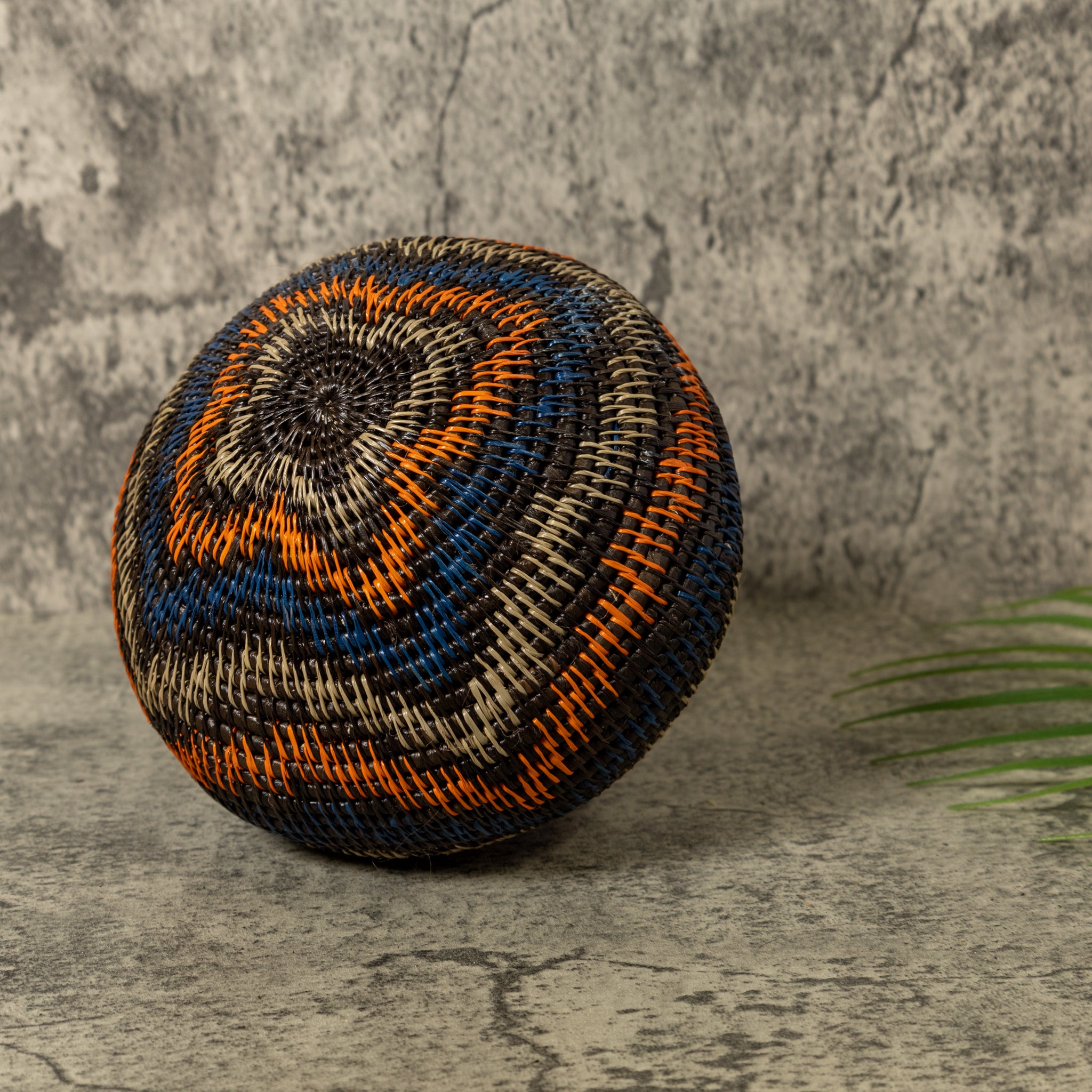 Orange And Blue Ocean Waves Rainforest Basket With Top