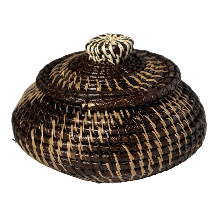 Small Black And Mauve Rainforest Basket With Top