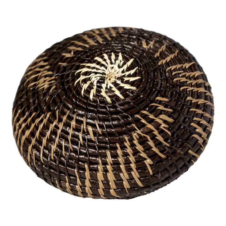 Small Black And Mauve Rainforest Basket With Top