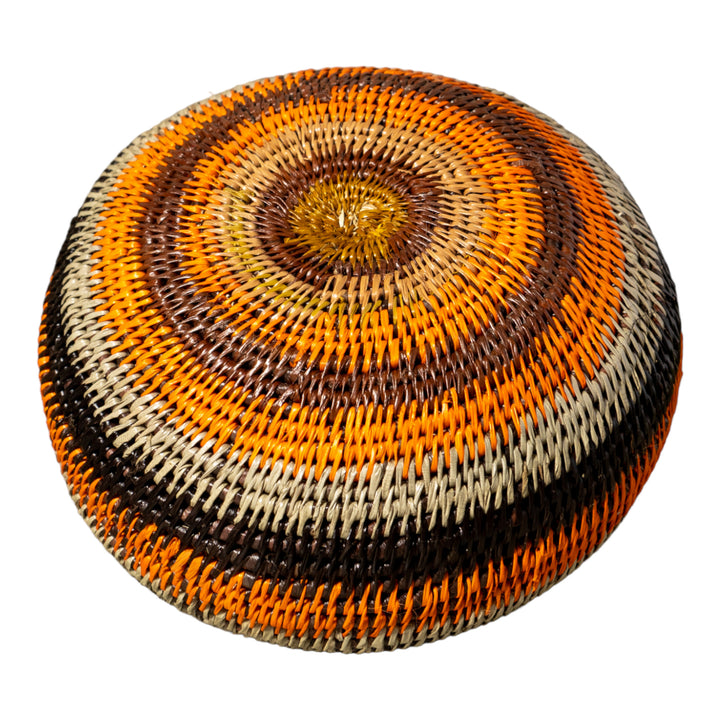 Orange Forest Fantasy Woven Basket With Top