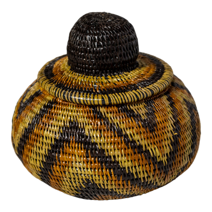 Brown Forest Chimes Woven Basket With Top