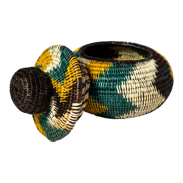 Green Rainforest Whispers Basket With Top