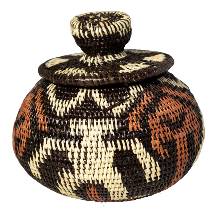 Human Cave Drawings Woven Basket With Top