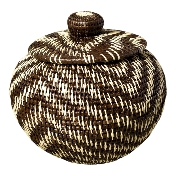 Gentle Waves Woven Basket With Top