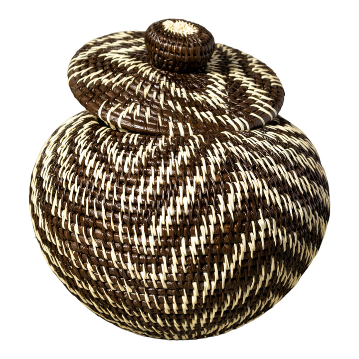 Gentle Waves Woven Basket With Top