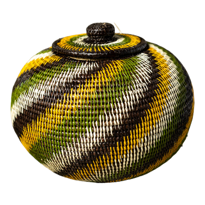 Jungle Rhapsody Woven Basket With Top