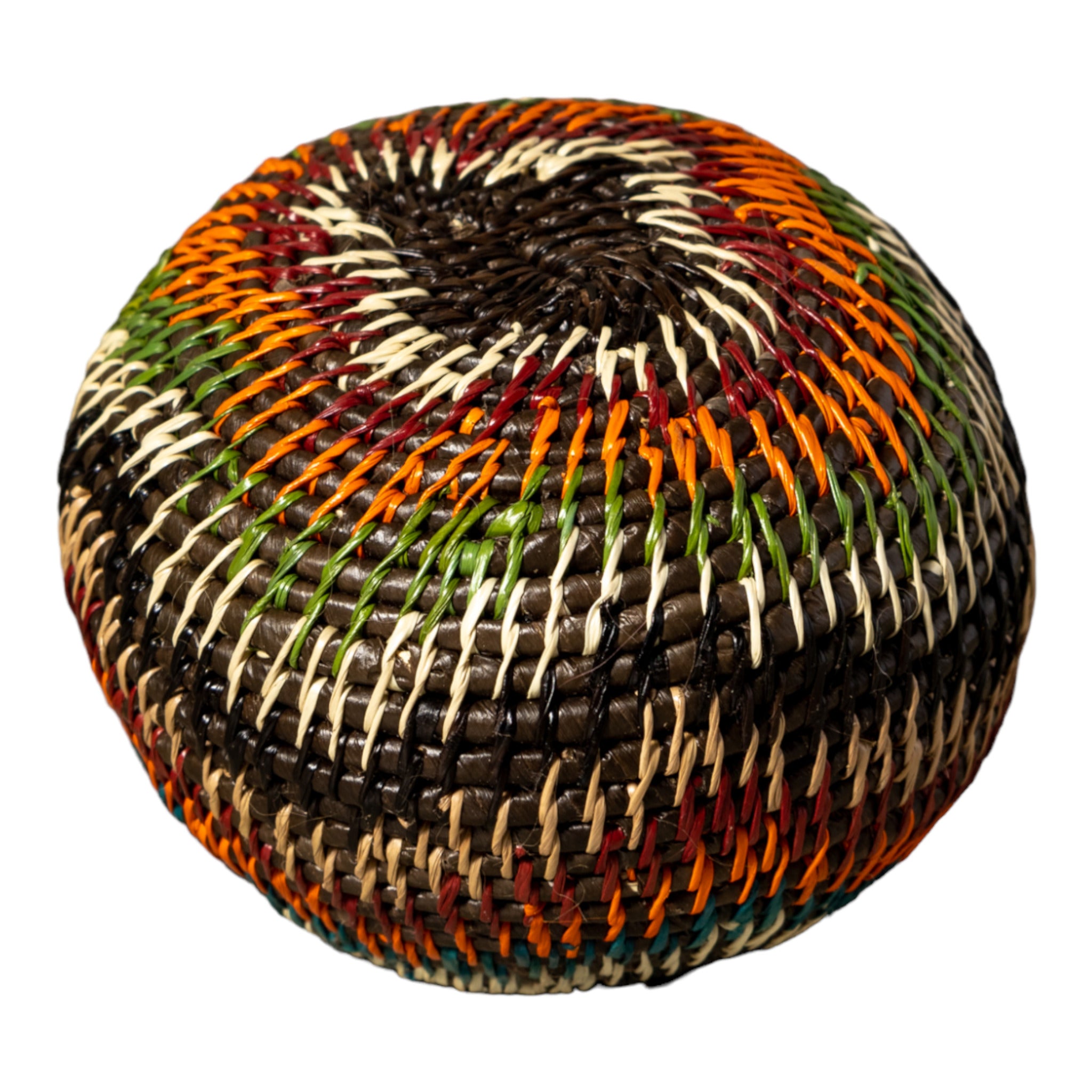 Orange Green Rainforest Serenity Woven Basket With Top