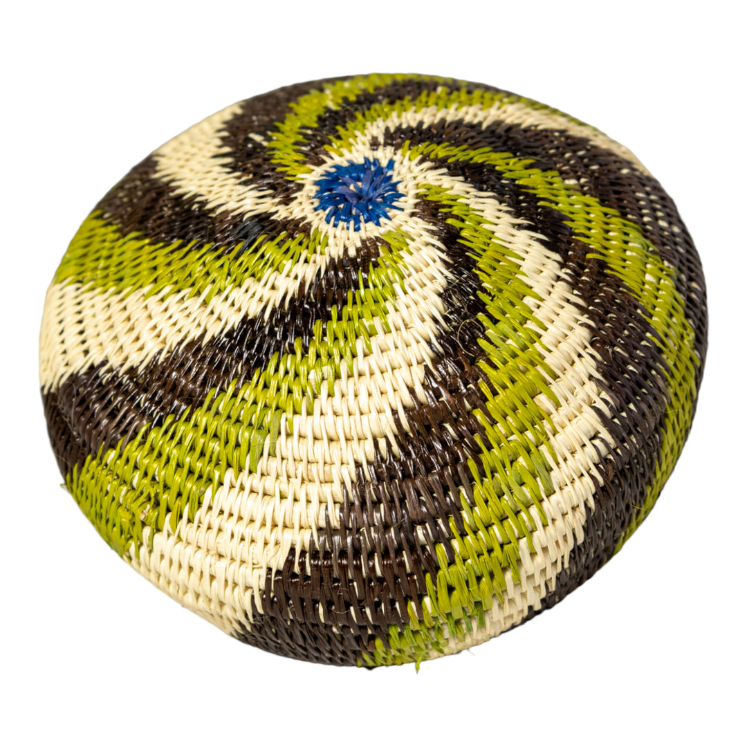 Green Forest Swirl Basket With Top