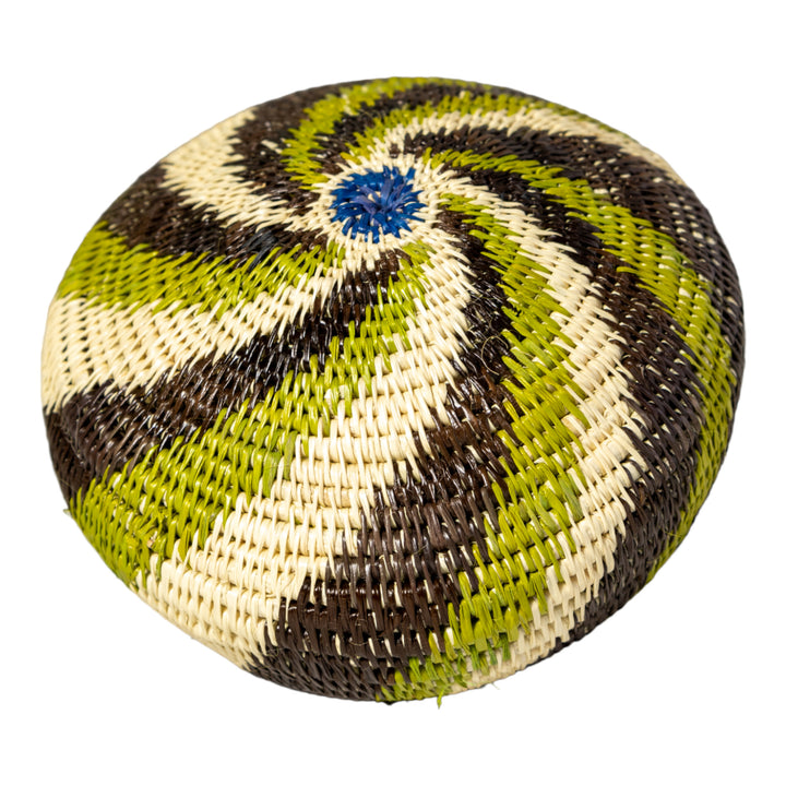 Green Forest Swirl Basket With Top