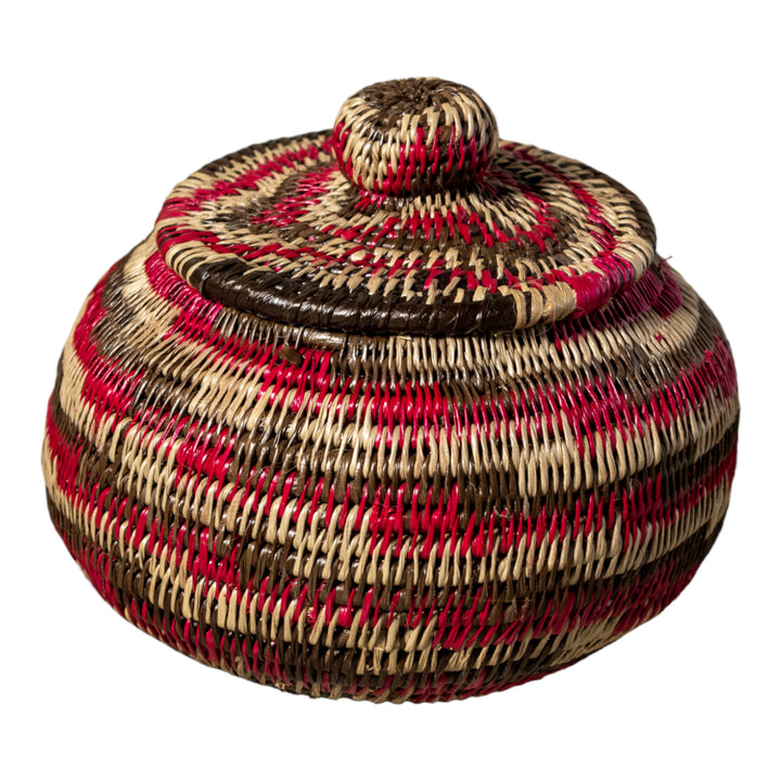 Red Majesty Woven Basket With Top