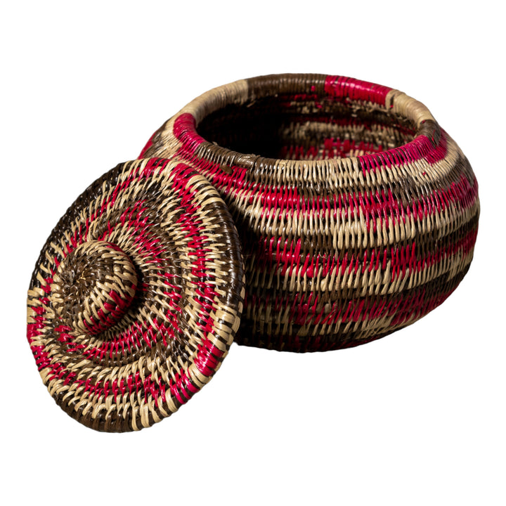 Red Majesty Woven Basket With Top