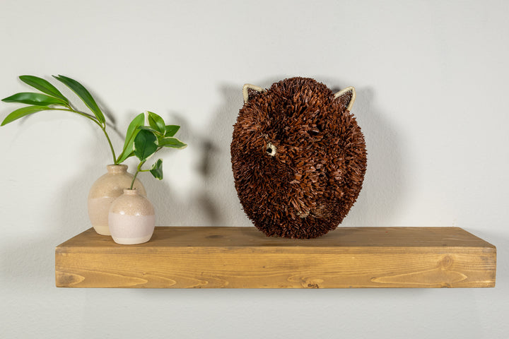 Brown and White Labradoodle Dog Mask