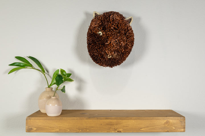 Brown and White Labradoodle Dog Mask