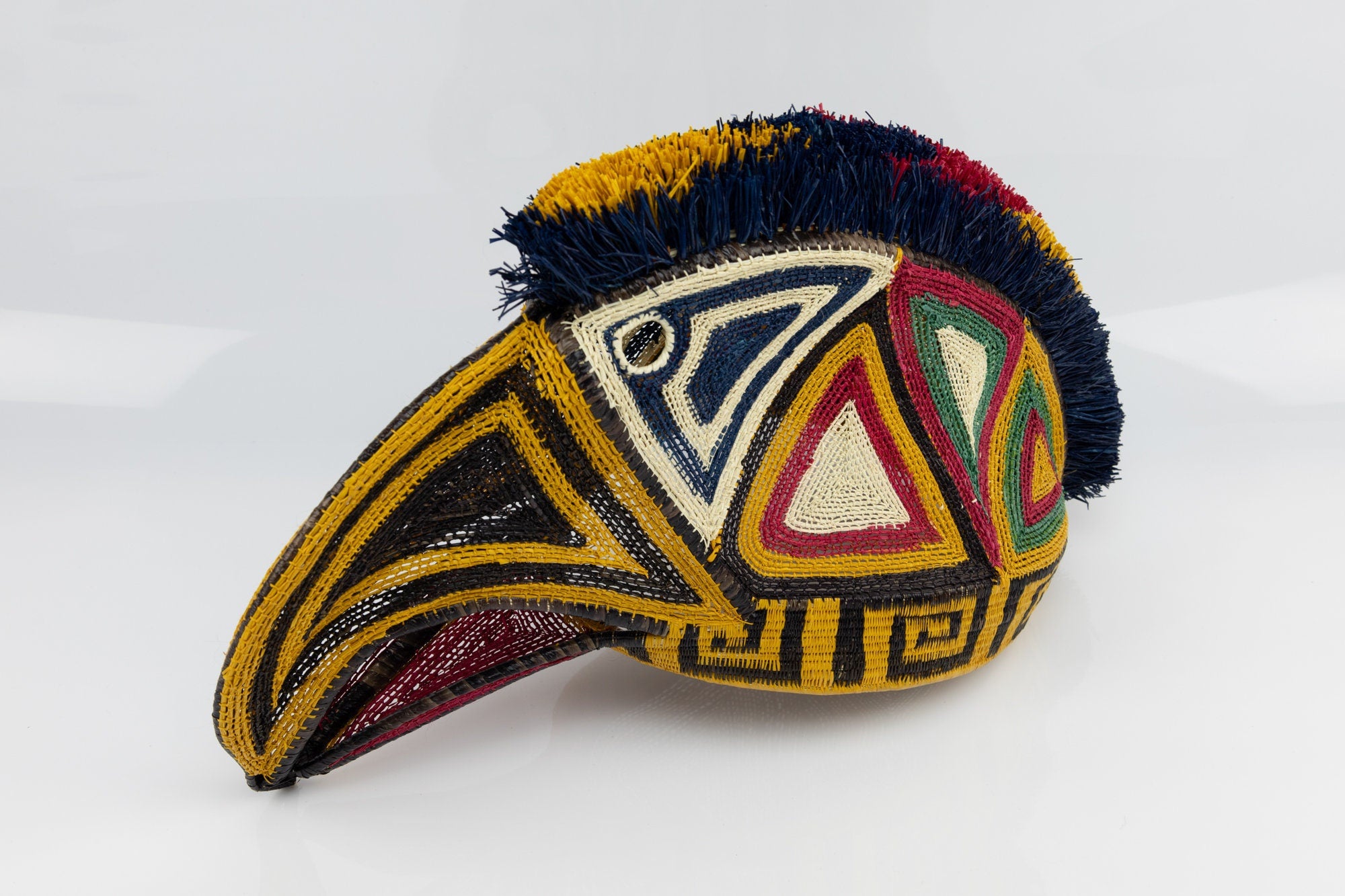 Hand Woven Large Parrot Bird Mask Made By Wounaan And Emberá Panama Indians. Makes Great Wall Decor, Rainforest Art, Decorative Mask