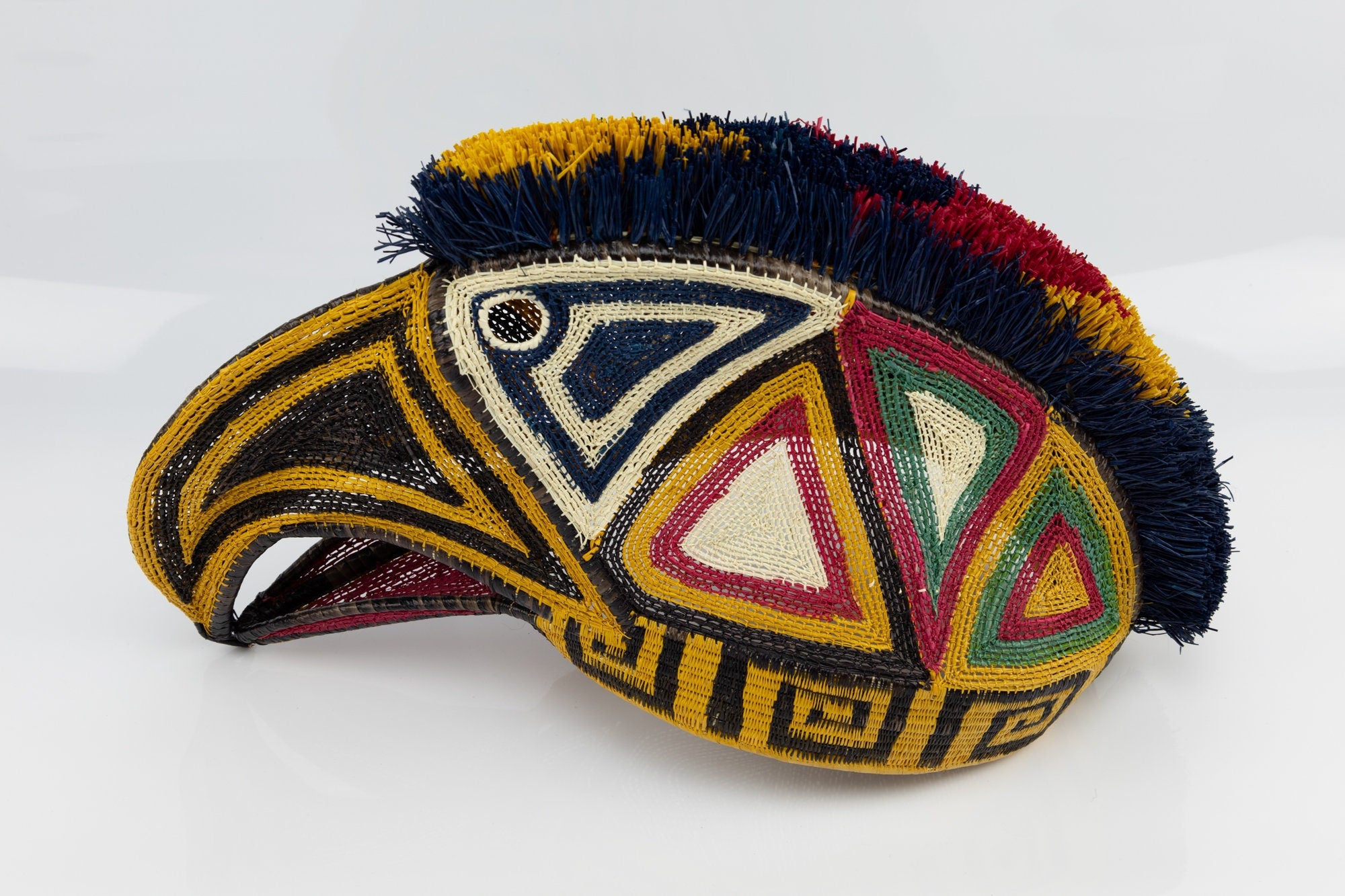 Hand Woven Large Parrot Bird Mask Made By Wounaan And Emberá Panama Indians. Makes Great Wall Decor, Rainforest Art, Decorative Mask
