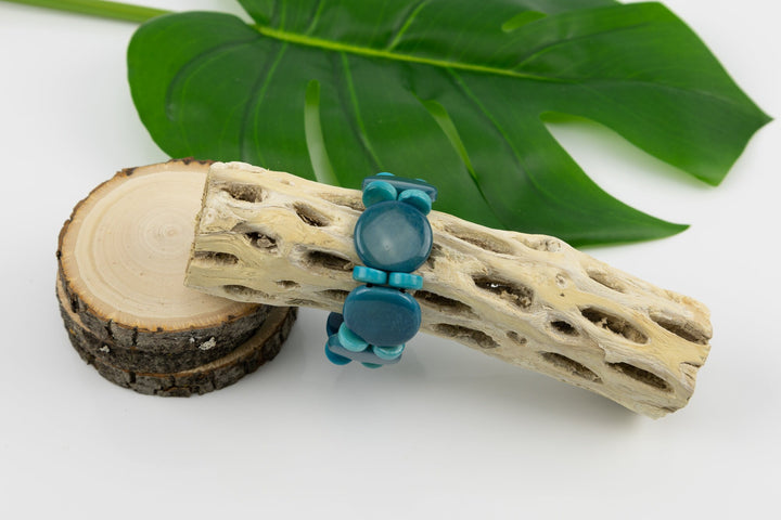 Classic Hand Made and Dyed Tagua Nut Bracelet Ecuador