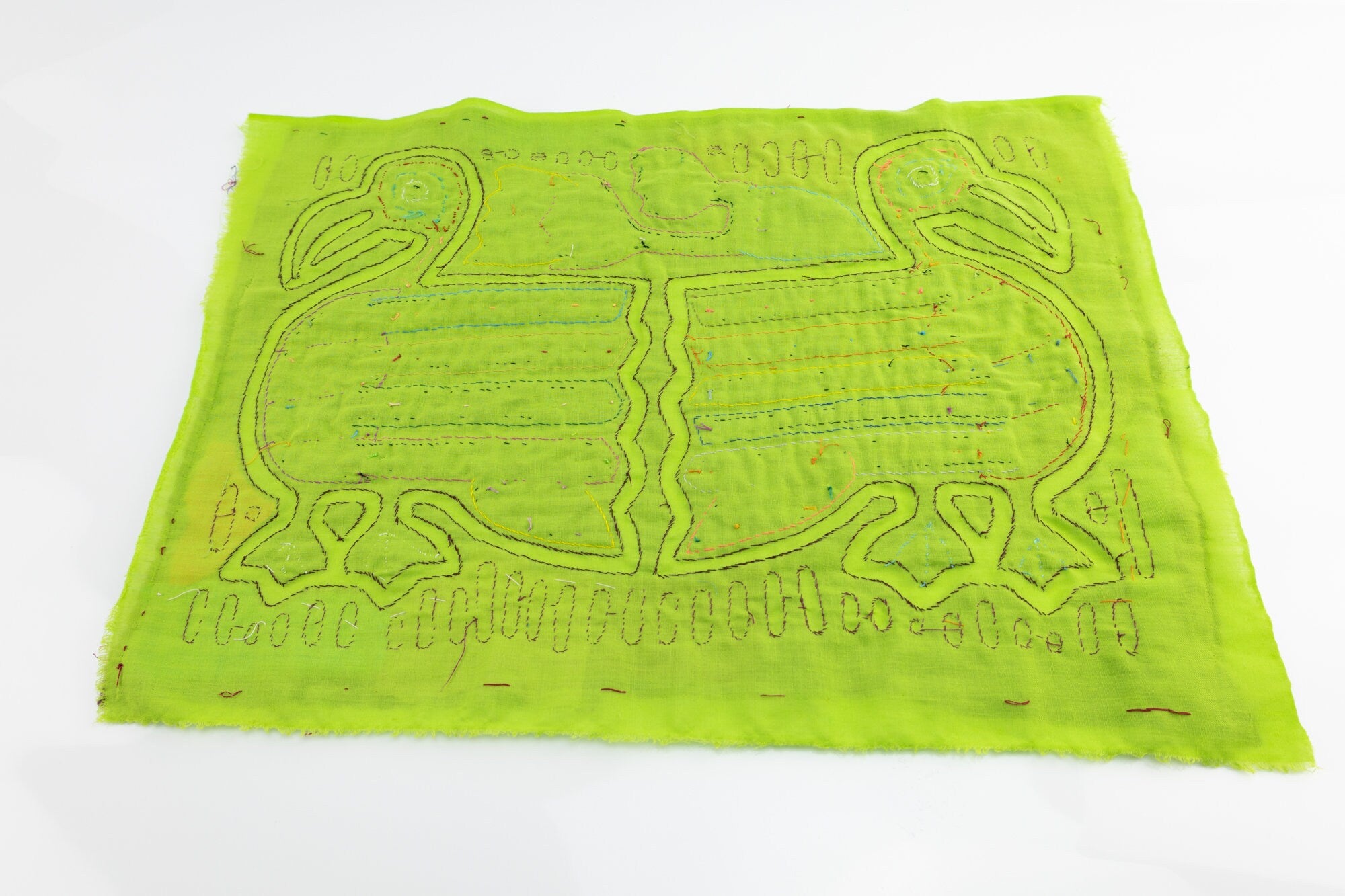 Hand Stitched Panama Mola Textile art, Latin American wall art, Boho Wall Decor, Tapestry, Rainforest Decor, Geometric