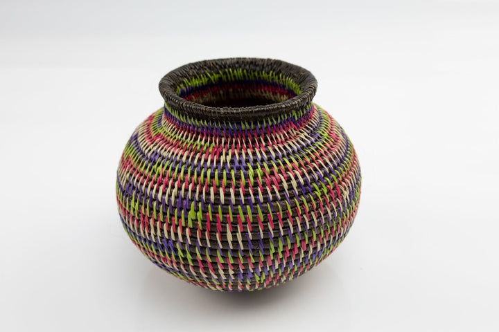 Hand Woven Rainbow Basket Made By Wounaan And Emberá Panama Indians. Bowl Basket, Woven Basket, Basket Decor, Woven Storage