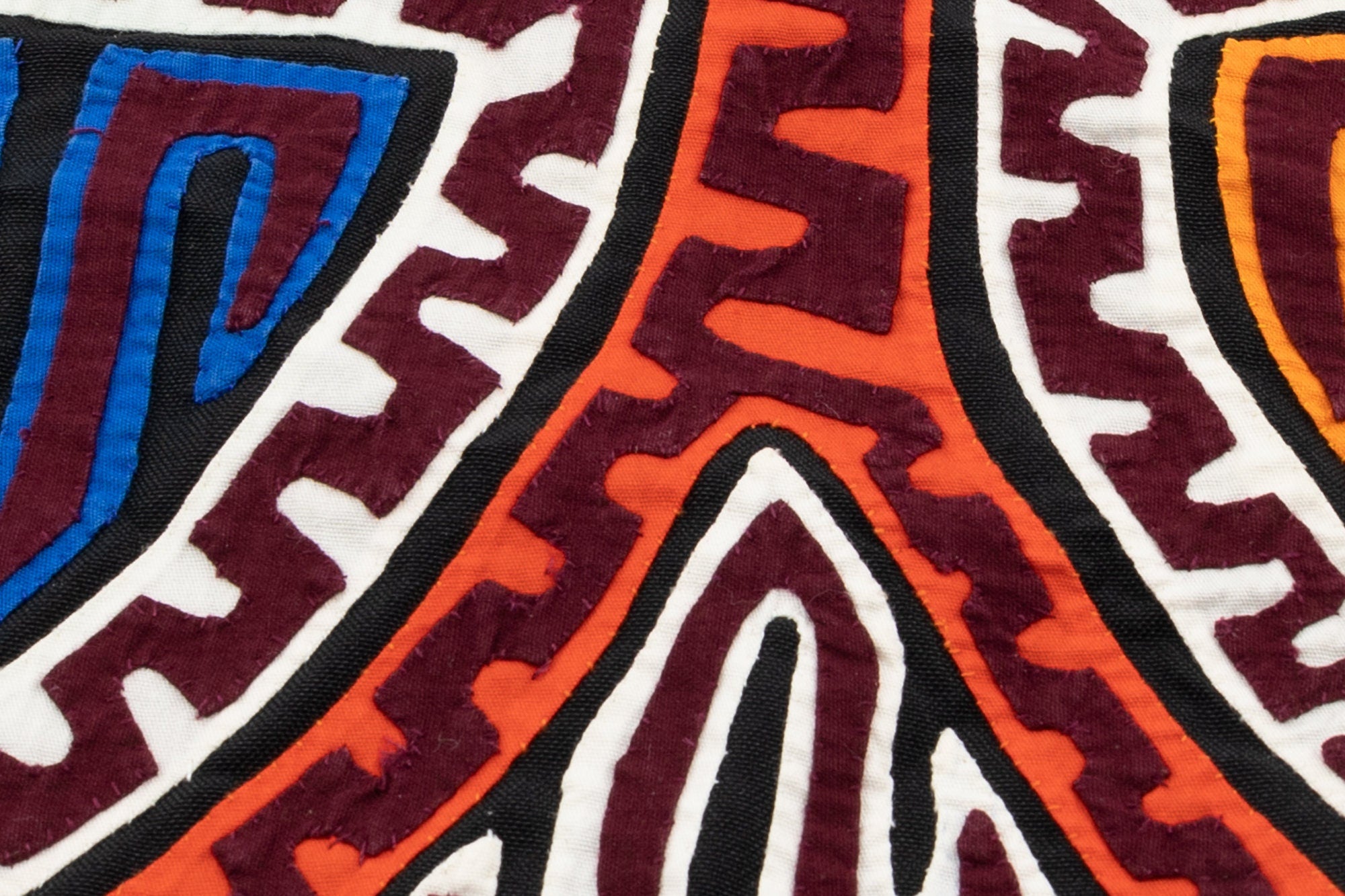 Hand Stitch Arrowhead Panama Mola Textile art, Latin American wall art, Boho Wall Decor, Tapestry, Rainforest Decor, Geometric