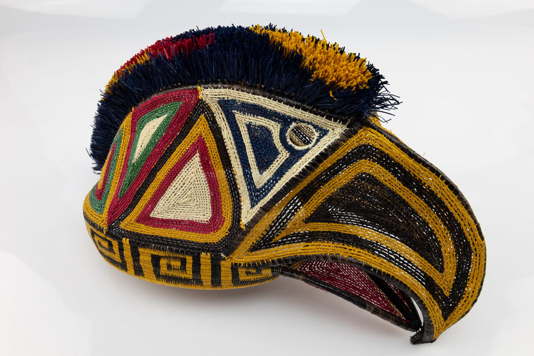 Hand Woven Large Parrot Bird Mask Made By Wounaan And Emberá Panama Indians. Makes Great Wall Decor, Rainforest Art, Decorative Mask