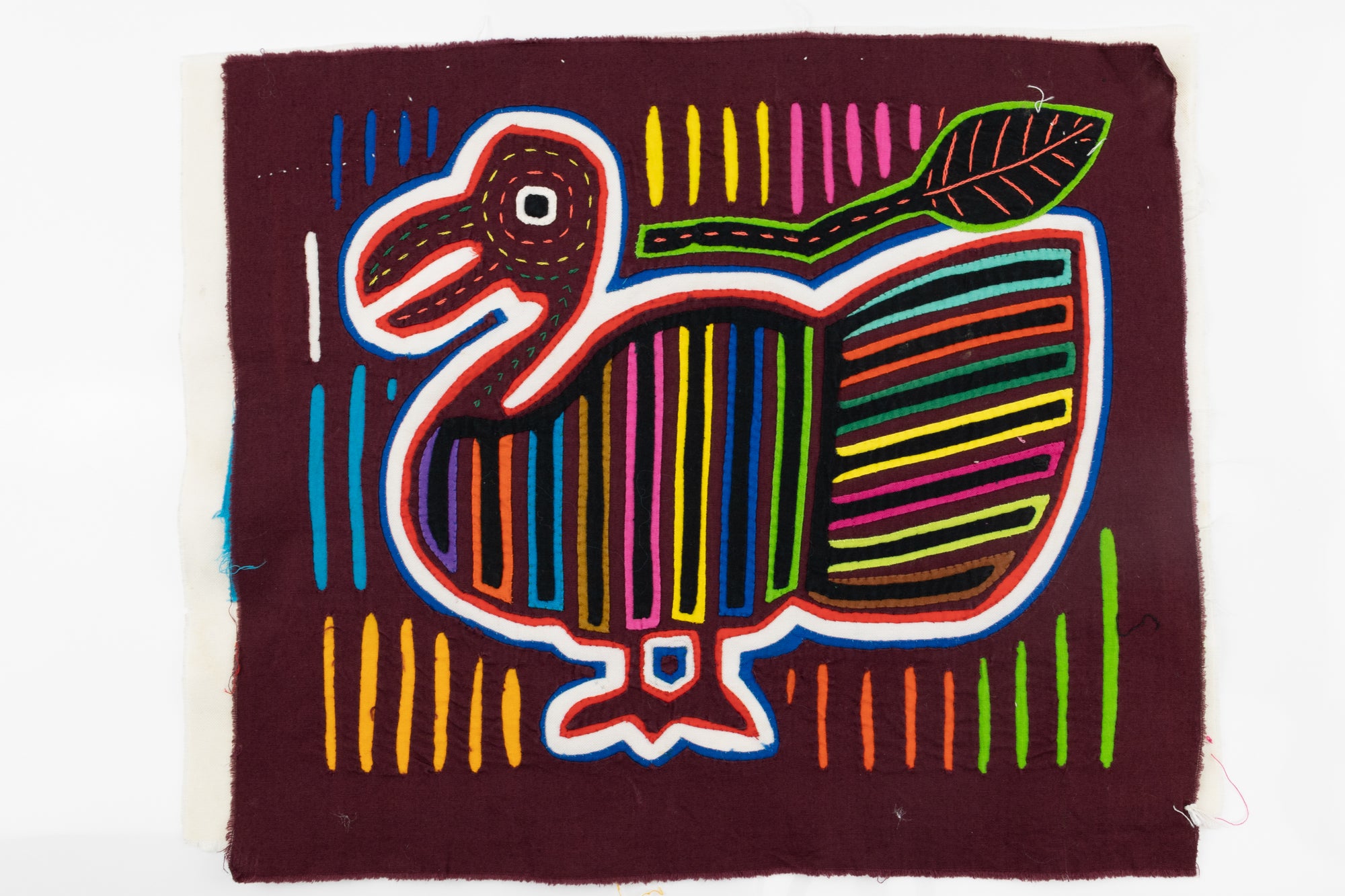Kuna Indian Hand Stitch Thanksgiving Turkey Panama Mola Textile Art
